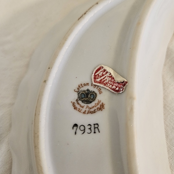 4 Lefton China Half Moon, Salad Pink Floral Handpainted Dishes #793R - Picture 4 of 4